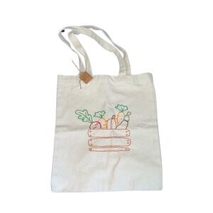 Farmers Market Embroidered Canvas Tote Bag​